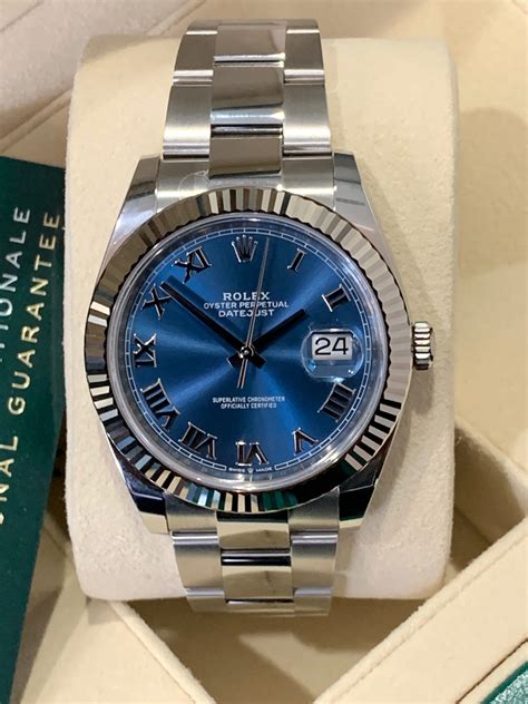 datejust rolex 41mm blue dial|rolex 41mm datejust stainless steel.